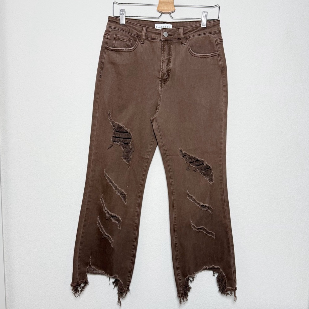Blakeley Distressed Mocha Brown Jeans - Picture 2 of 8